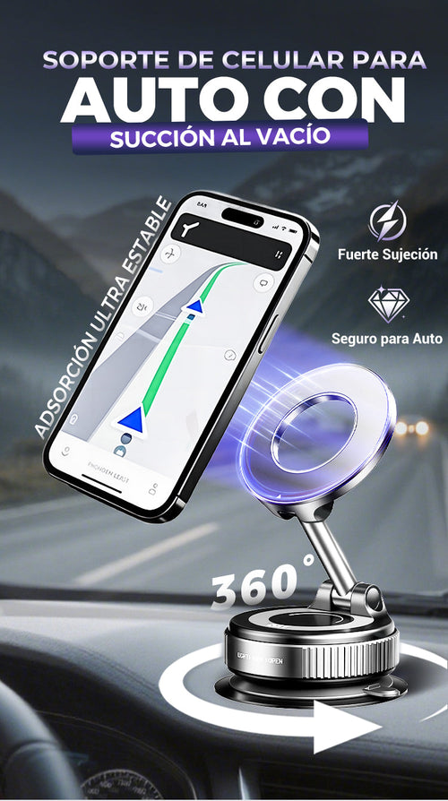 🔥EL MAS VENDIDO | OFERTA 2X1: Soporte Magnético 360° para teléfono con Ventosa + Envío Gratis 🎁