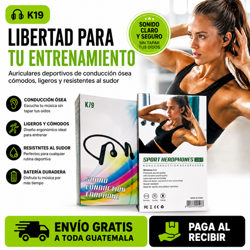 Auricular de conducción ósea K19 - ENVÍO GRATIS