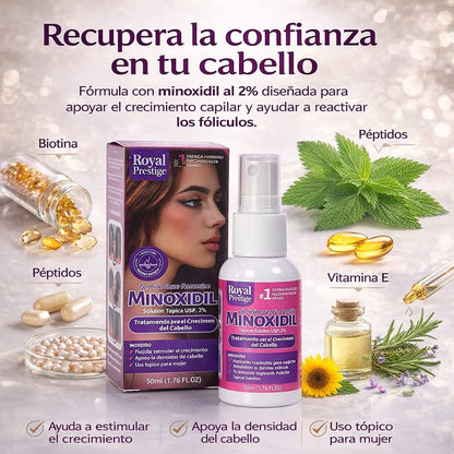 Minoxidil al 2% con Biotina, Péptidos y Vitamina E 💆‍♀️💇🏼‍♀️