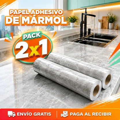 ¡Papel Autoadhesivo Mármol — 3M Largo x 1.5 M Ancho! (Pack 2x1)
