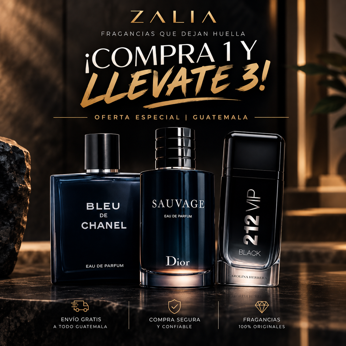 COMPRE 1 Y LLEVA 3 - BLEU DE CHANEL - SAUVAGE - 212 VIP BLACK - SOMENTE HOY! 🔥