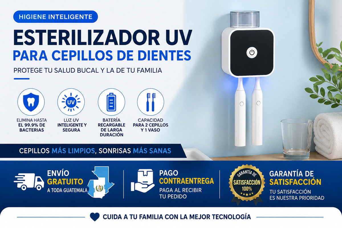 🦷 ESTERILIZADOR UV PARA CEPILLOS DE DIENTES | Higiene Inteligente para Toda la Familia