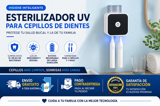 🦷 ESTERILIZADOR UV PARA CEPILLOS DE DIENTES | Higiene Inteligente para Toda la Familia