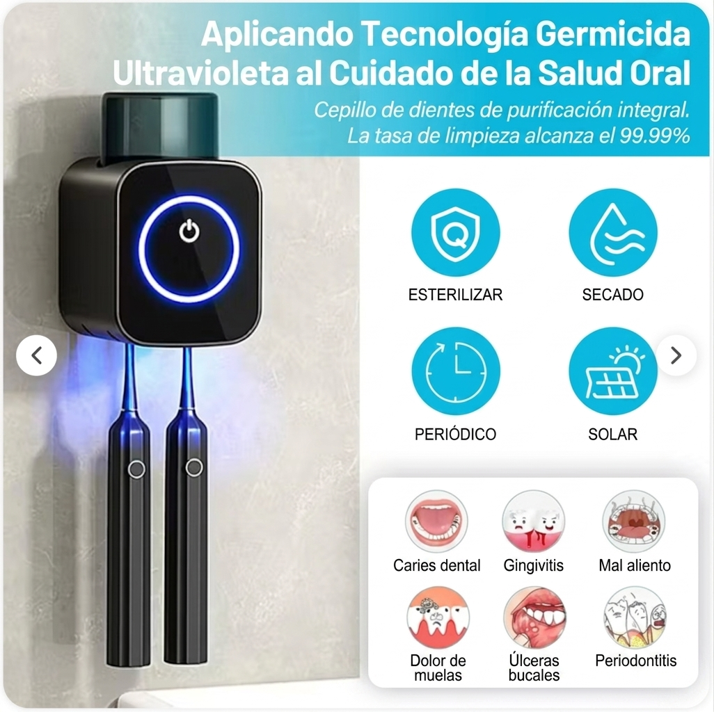 🦷 ESTERILIZADOR UV PARA CEPILLOS DE DIENTES | Higiene Inteligente para Toda la Familia
