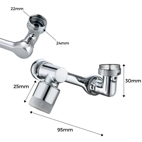 Grifo giratorio universal rotación completa de 1080° - Grifo GiraFácil™ 2x1