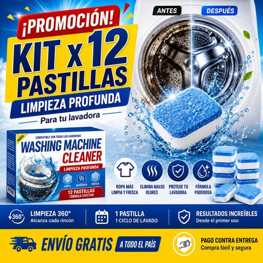 PASTILLAS EFERVESCENTES LIMPIADORAS DE LAVADORA – LIMPIEZA PROFUNDA + ENVÍO GRATIS ⚡🚚